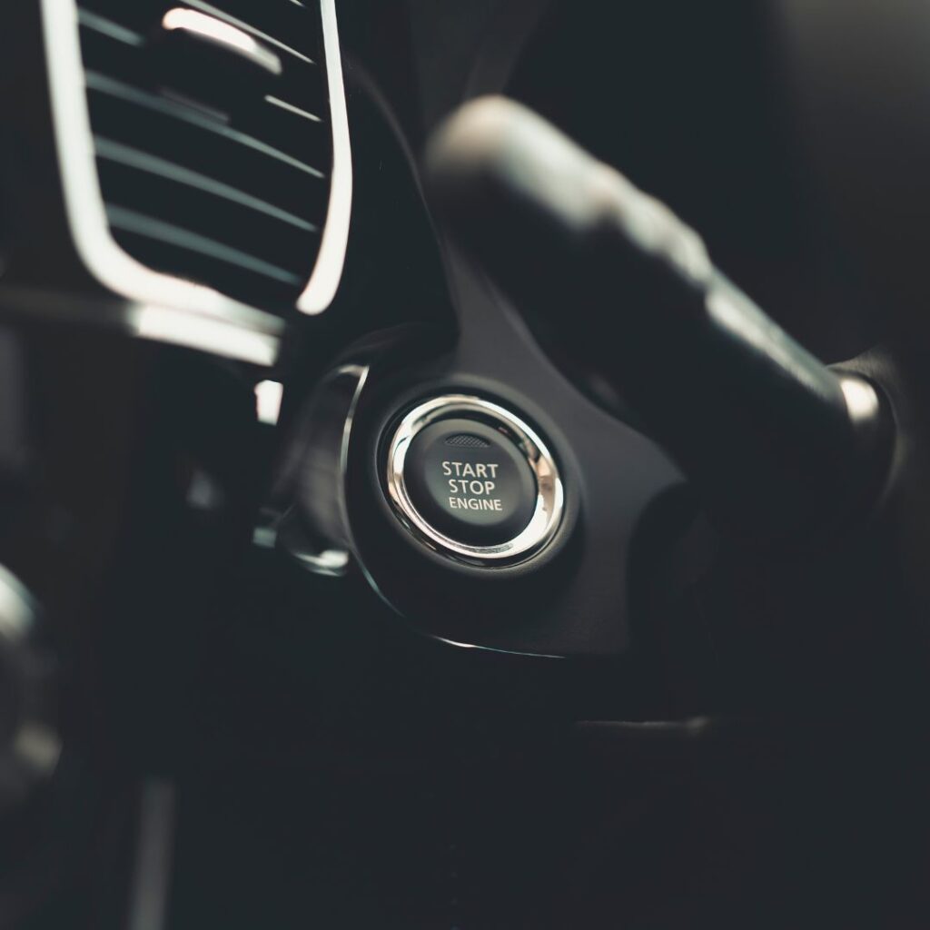 start button on a car