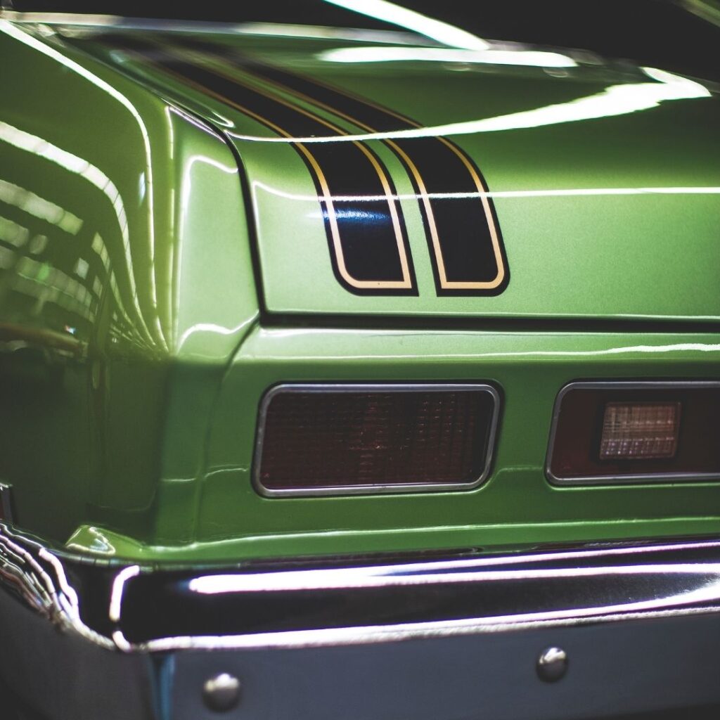 the back of a muscle car